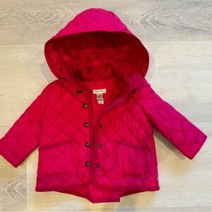 Adorable 12m Ralph Lauren Quilted Jacket with Corduroy Detailing Pink Baby Girl